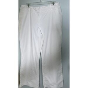 Worthington Pants Womens 14 White Curvy Fit Stretch Straight Leg Dress Career